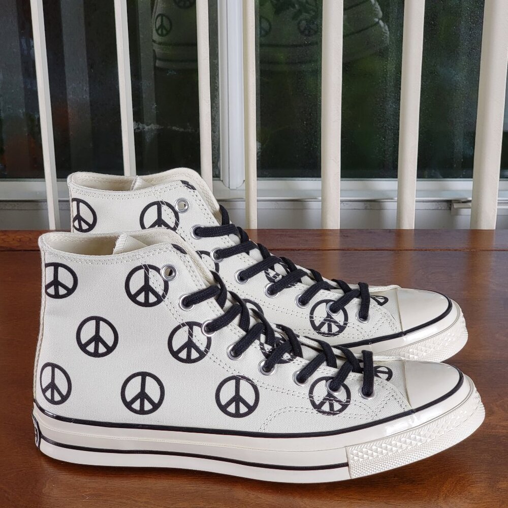 Converse Chuck 70 Hi Unleash Peace Logo 167912C Egret/Black Size 10 Men's - Picture 2 of 11